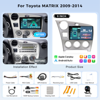 Nunoo Car Stereo with Frame Line for T0VOTA MATRlX 2009-2014