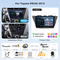 Nunoo T9 4+64G Car Audio with Frame Line for T0VOTA Pruis 2013 2018